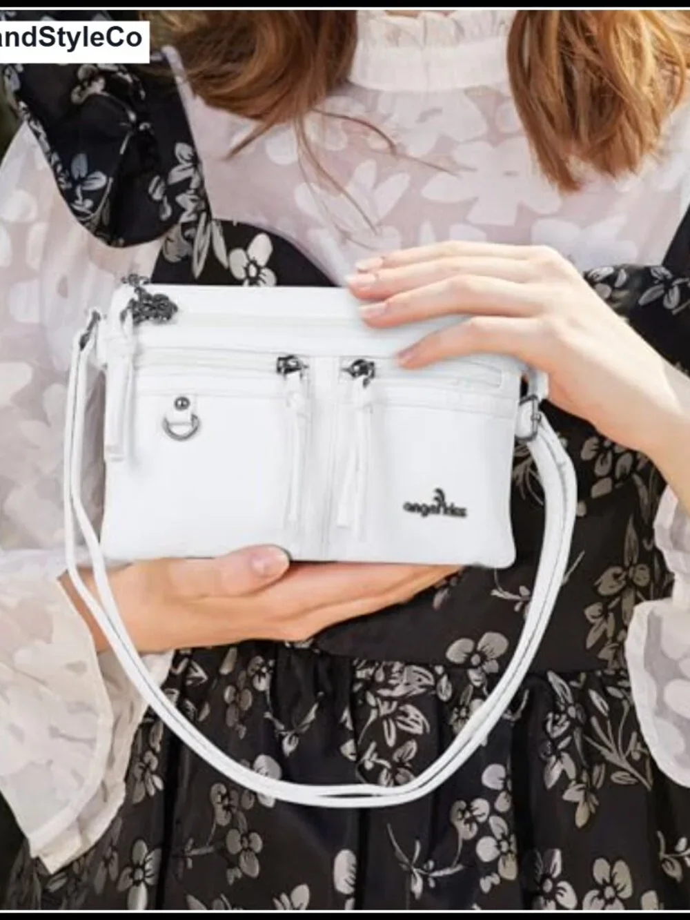 Vegan Leather Crossbody Bag for Women Triple Compartments Cell Phone Purse